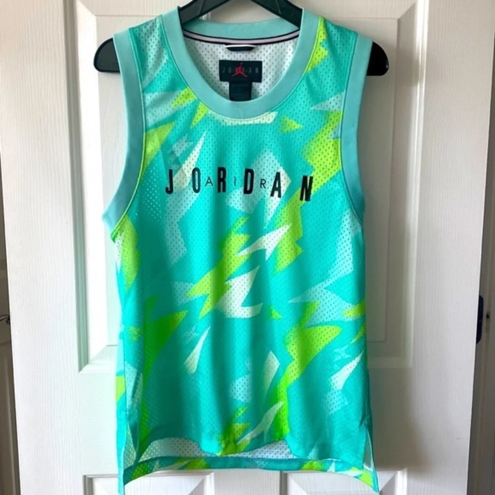 Air Jordan Green Sunset Pulse Jumpman Jersey Size Small